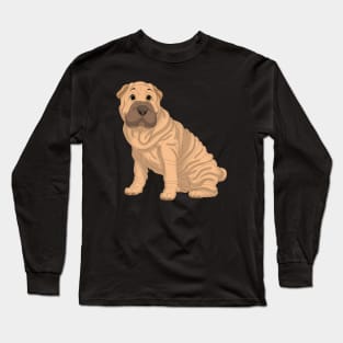 Fawn Shar-Pei Dog Long Sleeve T-Shirt